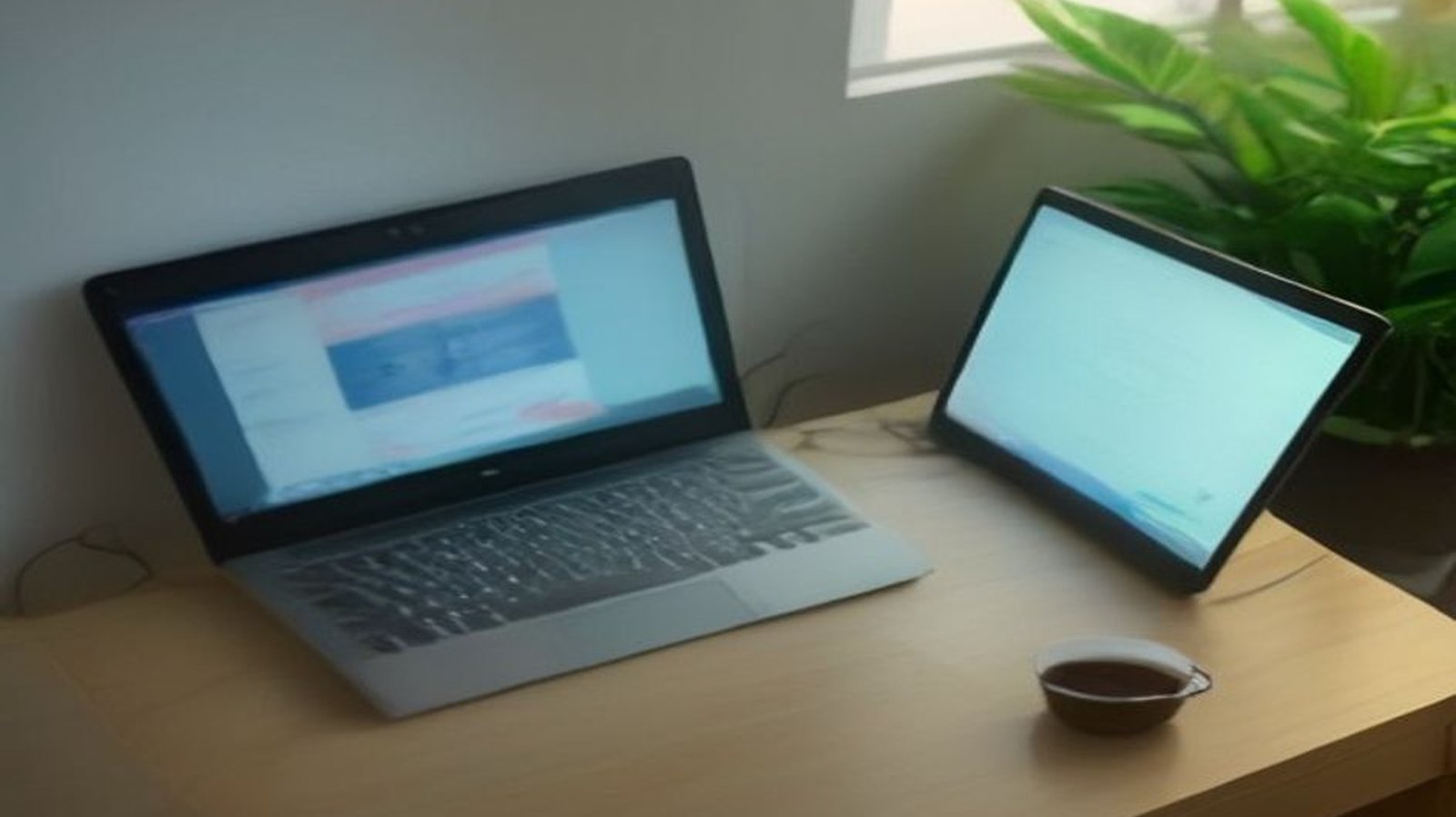 A cup of chai next to a laptop keyboard