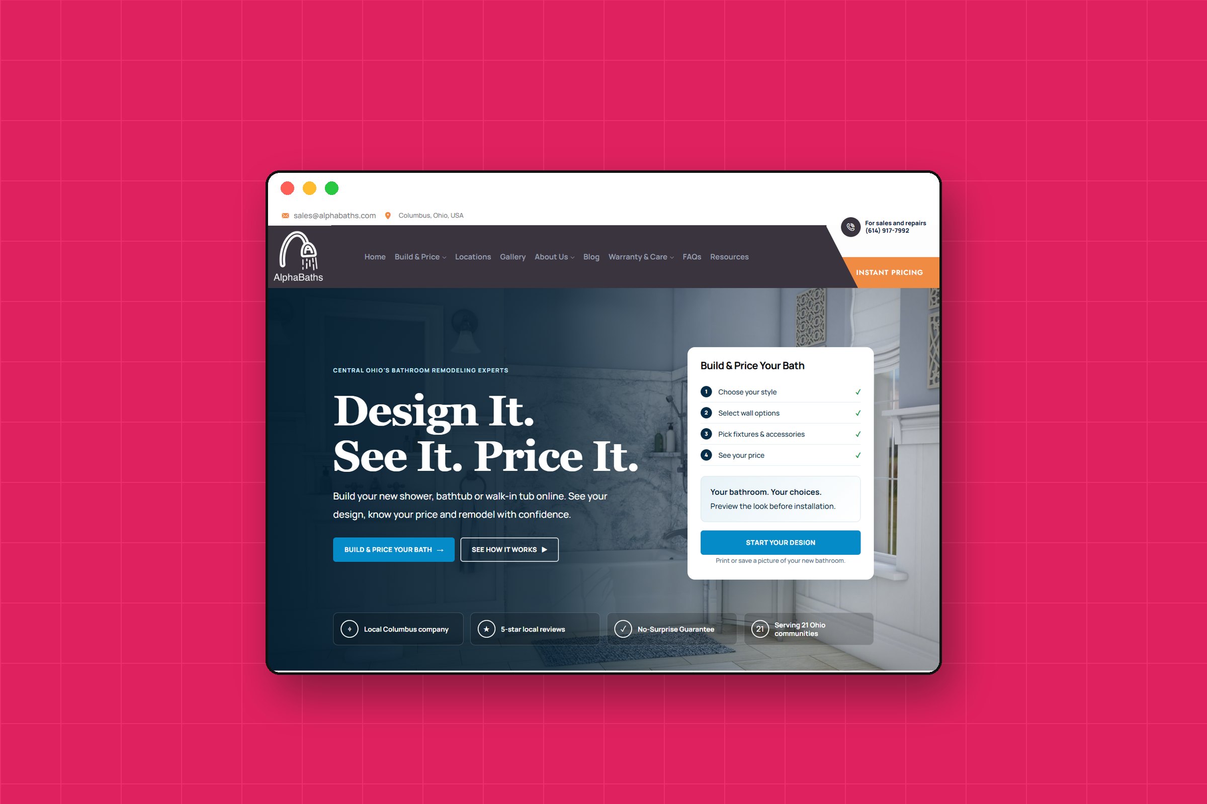 AlphaBaths homepage