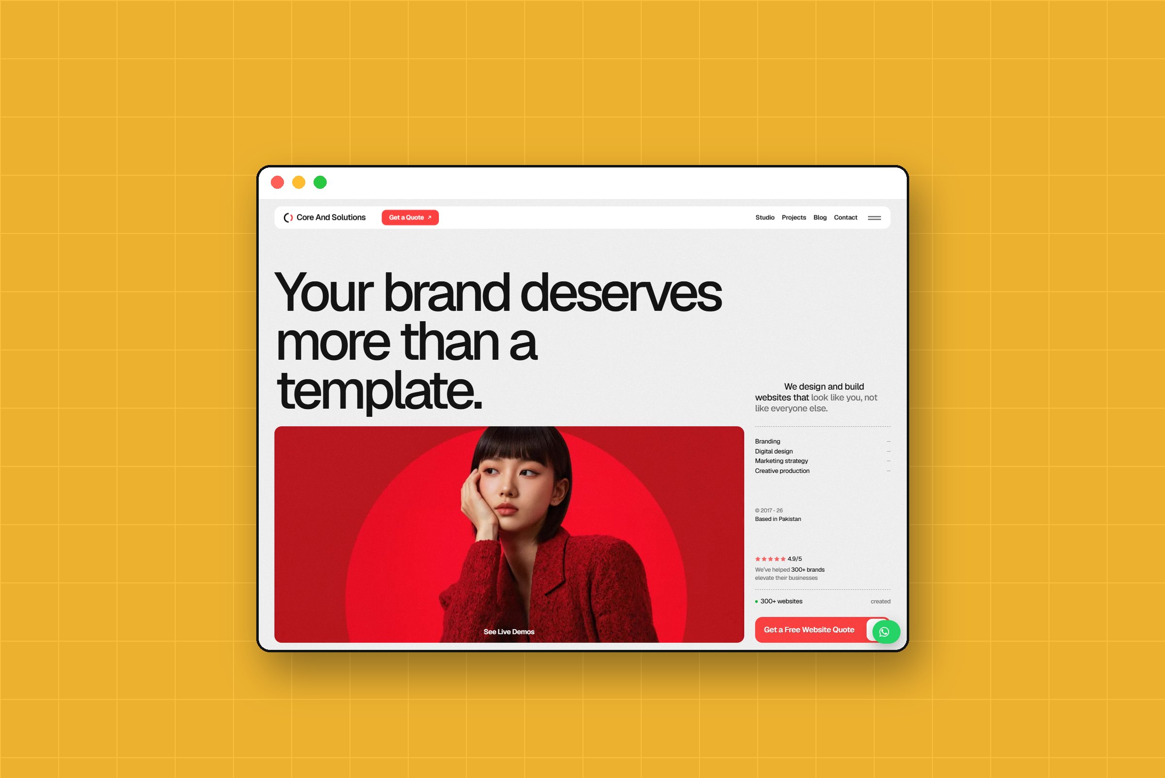 Core And Solutions homepage